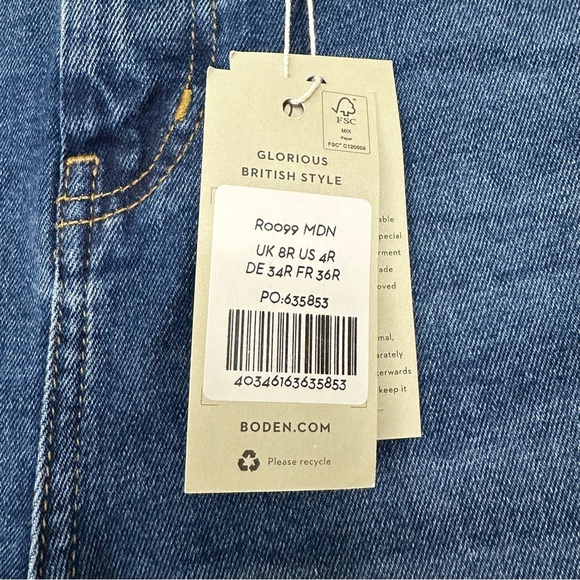 Boden Cropped Wide Leg Jeans R0099-MDN - Picture 3 of 10